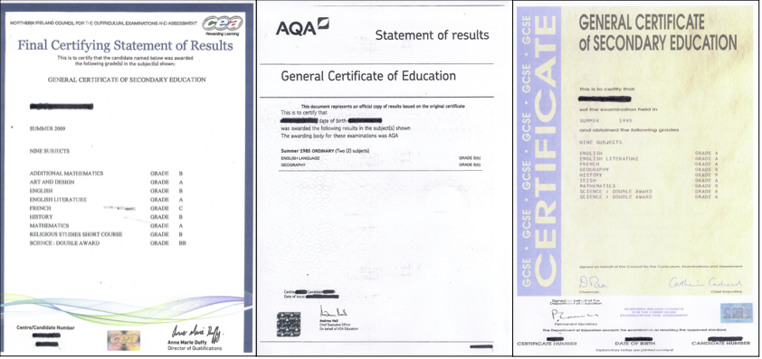 Certificates